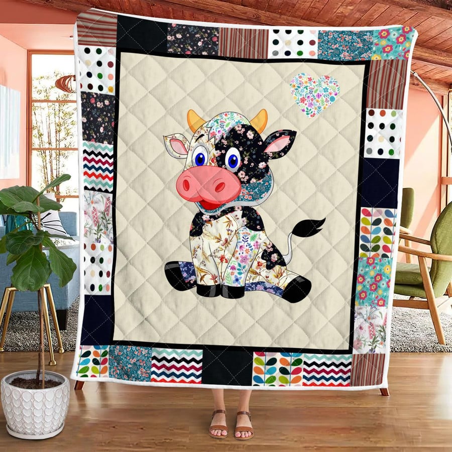 Farm Life Cow Quilted Blanket - Image 2
