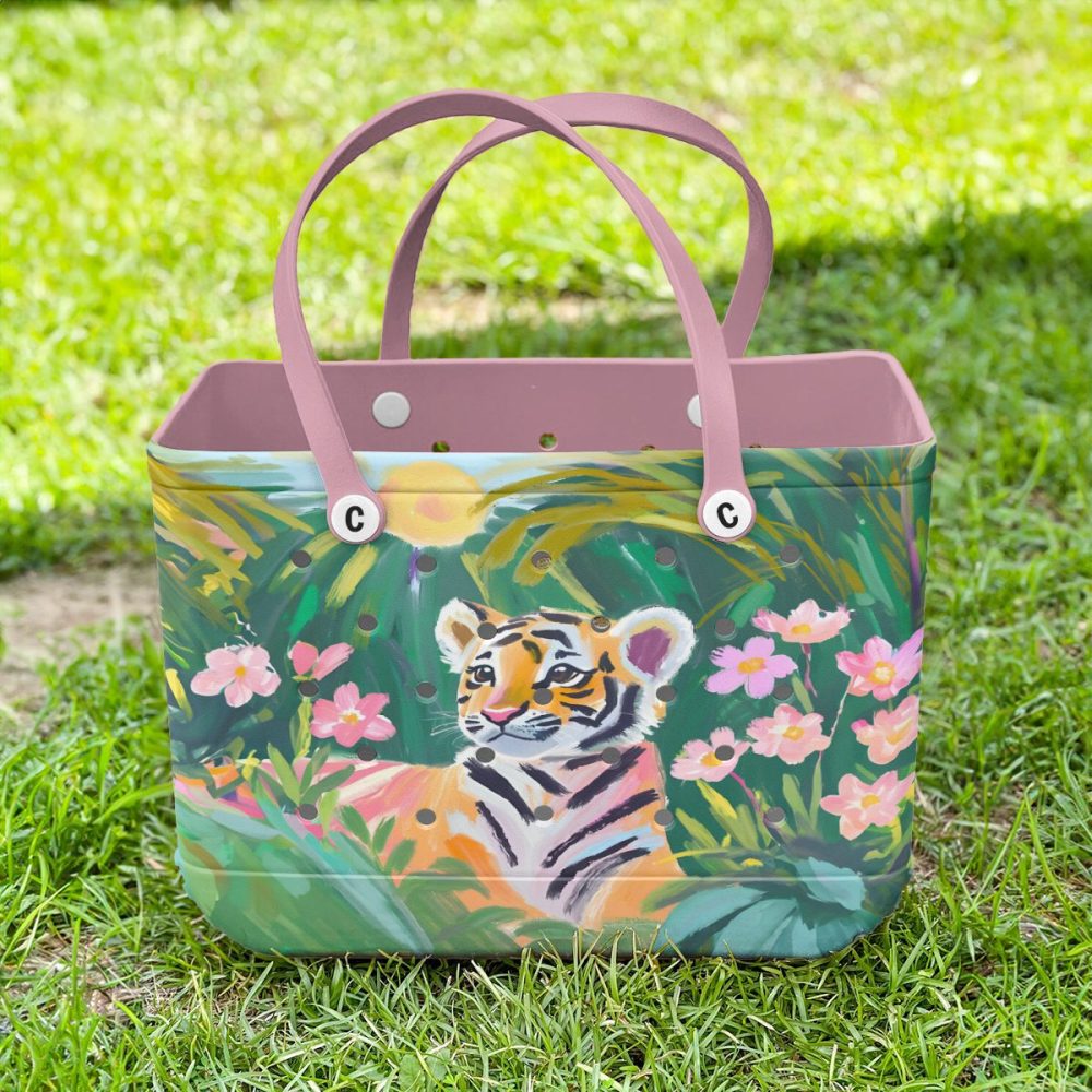 Tropical Tiger Tote Bag - Vibrant Jungle Design, Eco-Friendly & Spacious Handbag - Image 3