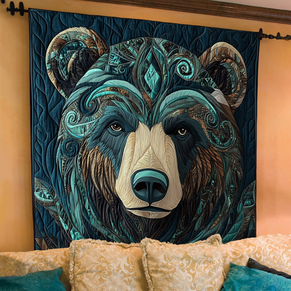 Whispering Woods Bear Quilted Blanket - Image 2