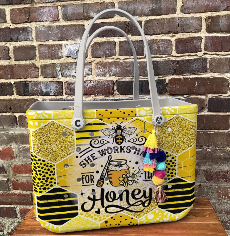 Bucket Tote Bag, Limited Edition Bogg Bag, Beach Bag Queen Bee - Image 3
