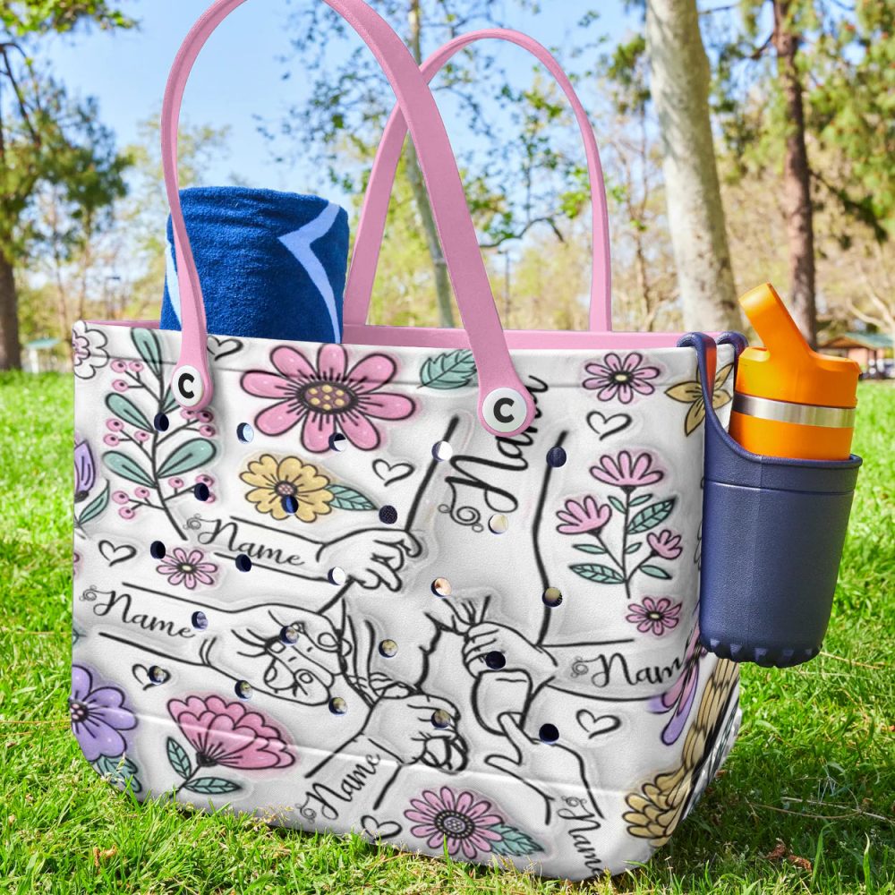 Custom Floral Tote Bag – Personalized Name Design, Durable & Stylish For Everyday Use - Image 5