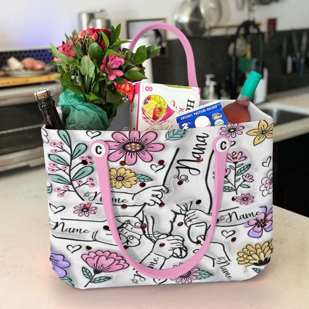 Custom Floral Tote Bag – Personalized Name Design, Durable & Stylish For Everyday Use - Image 3