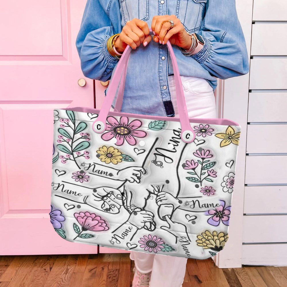 Custom Floral Tote Bag – Personalized Name Design, Durable & Stylish For Everyday Use - Image 2