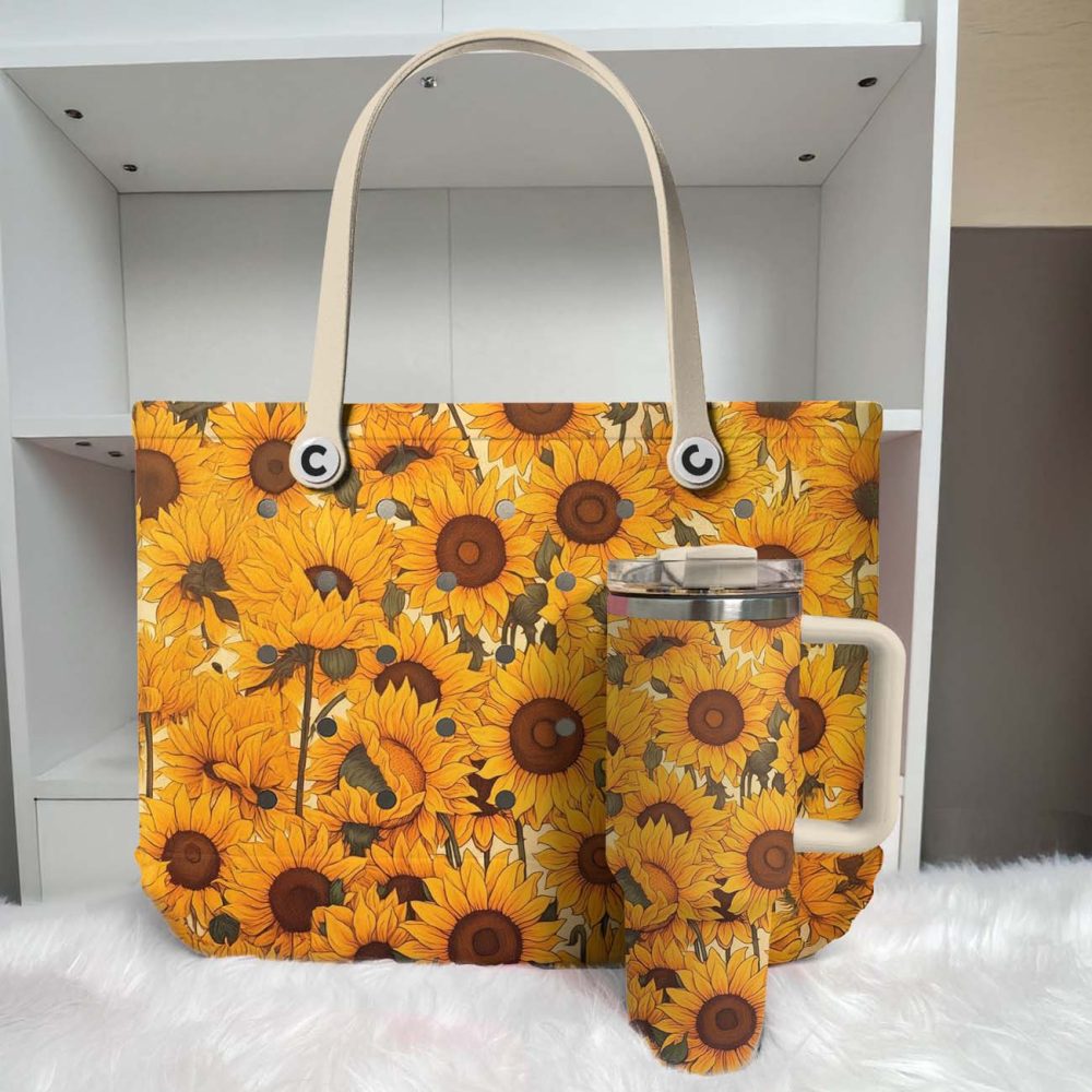 Vibrant Sunflower Tote Bag - Stylish, Durable, Eco-Friendly Shopper For Everyday Use - Image 2