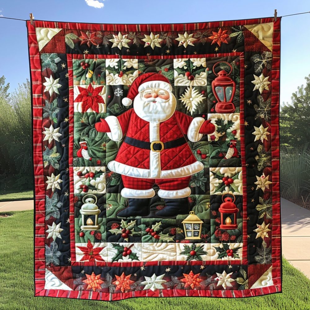 Santa'S Workshop Quilted Blanket