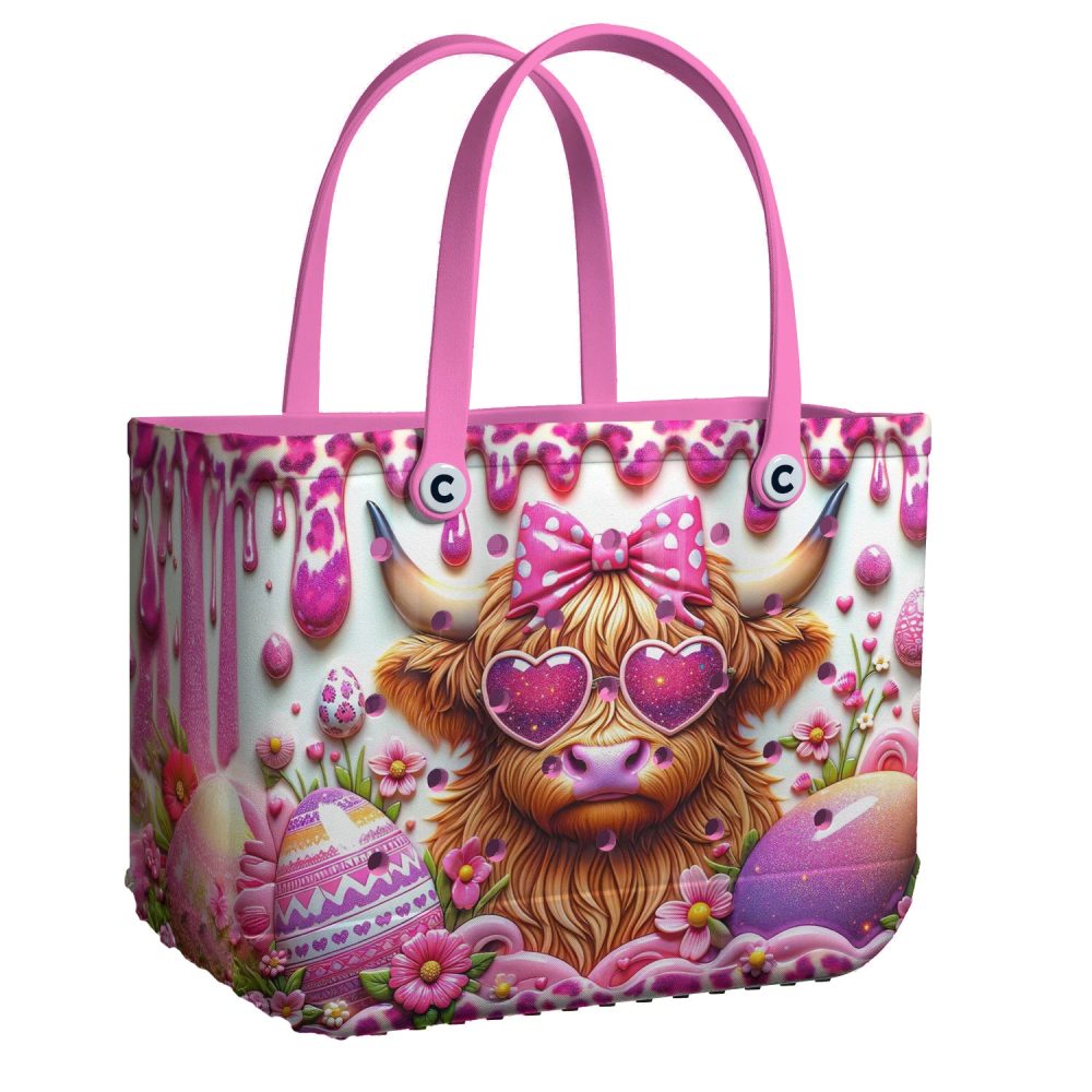 Bucket Tote Bag, Limited Edition Bogg Bag, Beach Bag Highland Easter