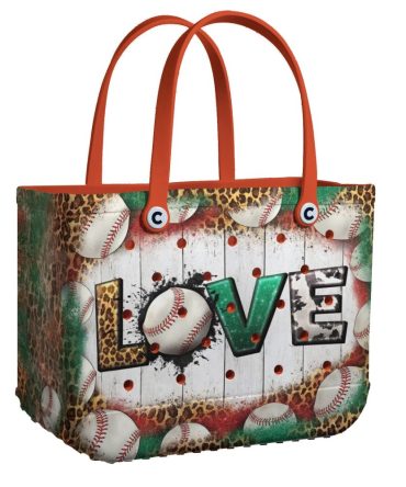 Stylish Baseball-Themed Tote Bag With Love Design – Perfect For Sports Fans!
