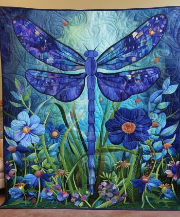 Mystic Dragonfly Quilted Blanket