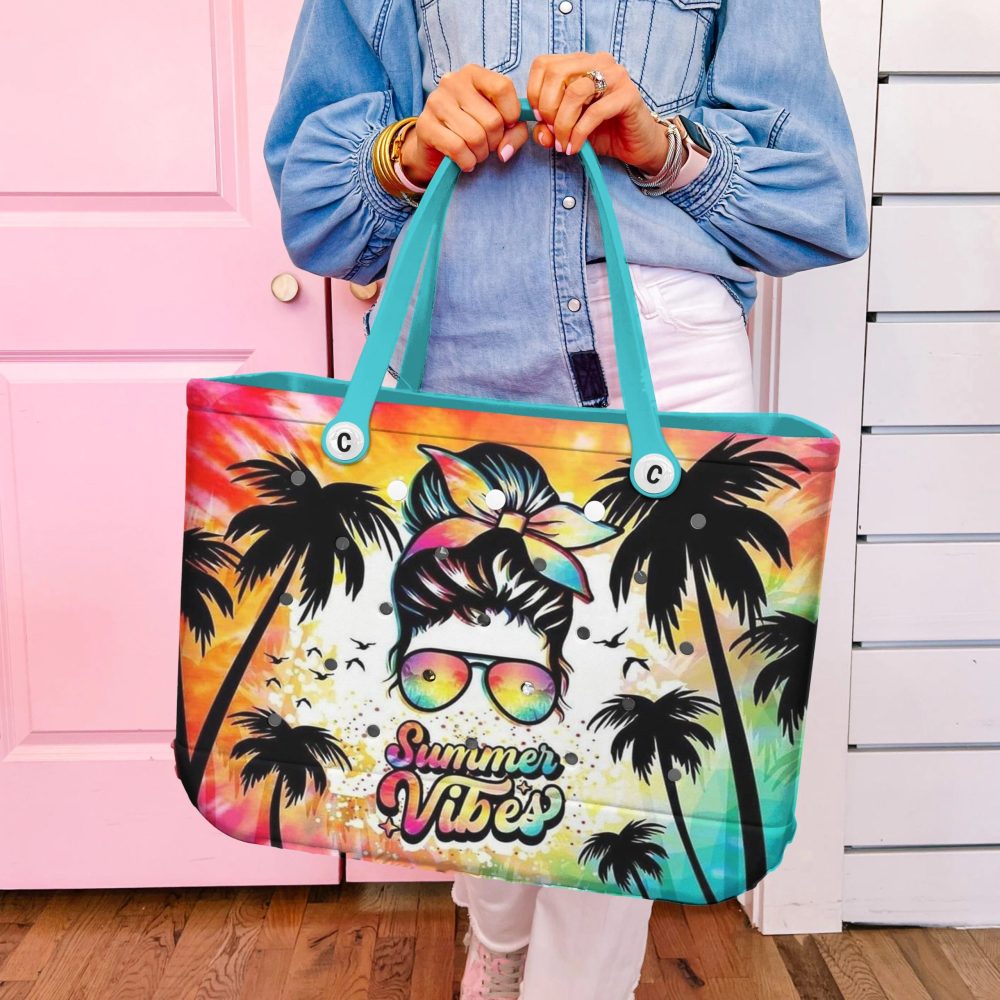 Bucket Tote Bag, Limited Edition Bogg Bag, Beach Bag Tropical Summer - Image 5