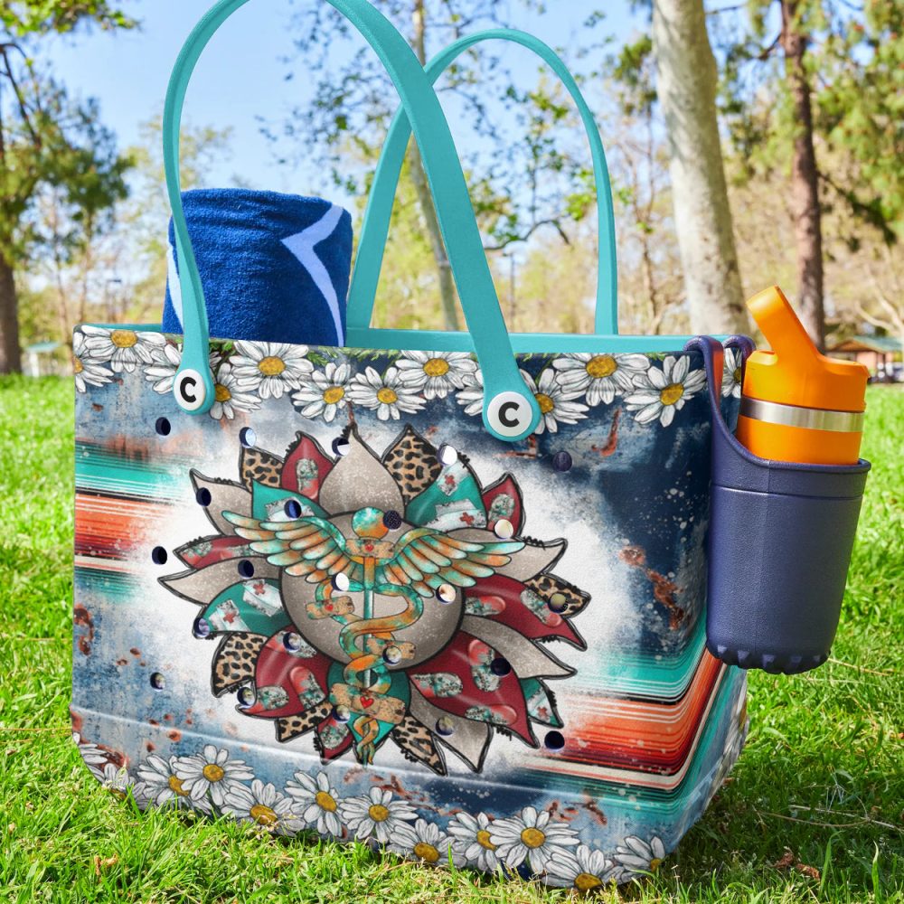 Boho Chic Tote Bag With Floral & Tribal Art - Perfect For Casual Outings - Image 3