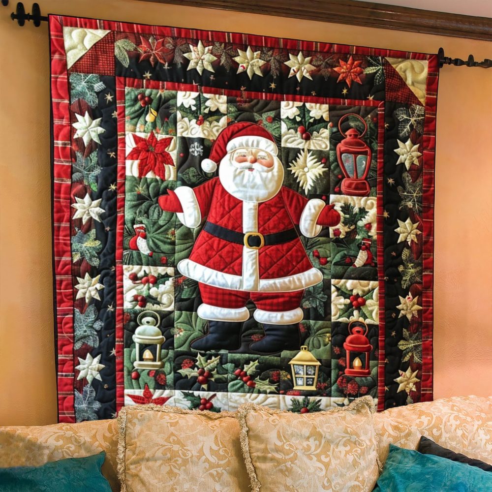 Santa'S Workshop Quilted Blanket - Image 3