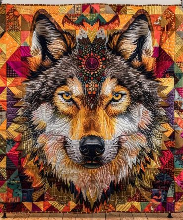 Wolf Native Quilted Blanket