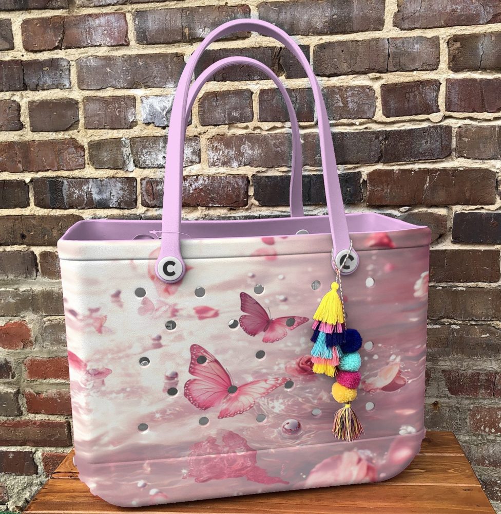 Bucket Tote Bag, Limited Edition Bogg Bag, Beach Bag Butterfly Dream - Image 5
