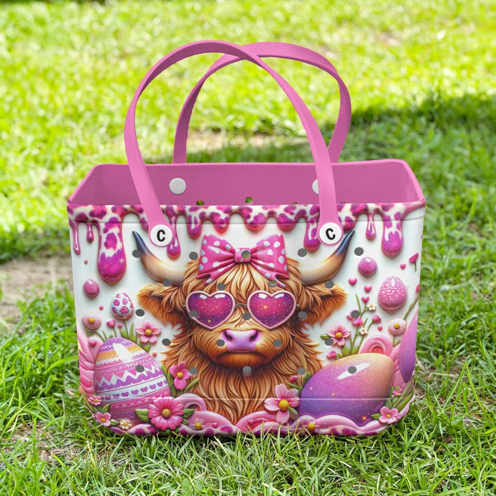 Bucket Tote Bag, Limited Edition Bogg Bag, Beach Bag Highland Easter - Image 3