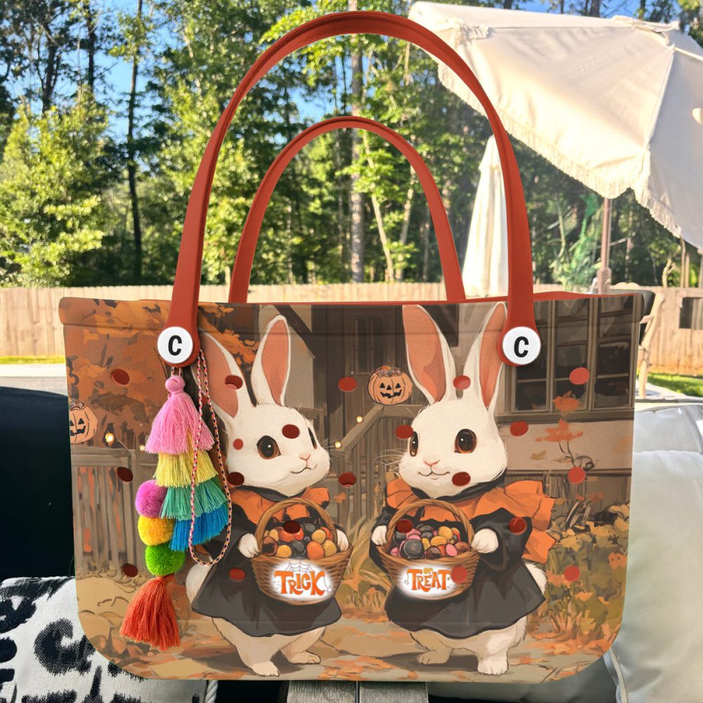 Bucket Tote Bag, Limited Edition Bogg Bag, Beach Bag Trick-Or-Treat Bunnies - Image 3
