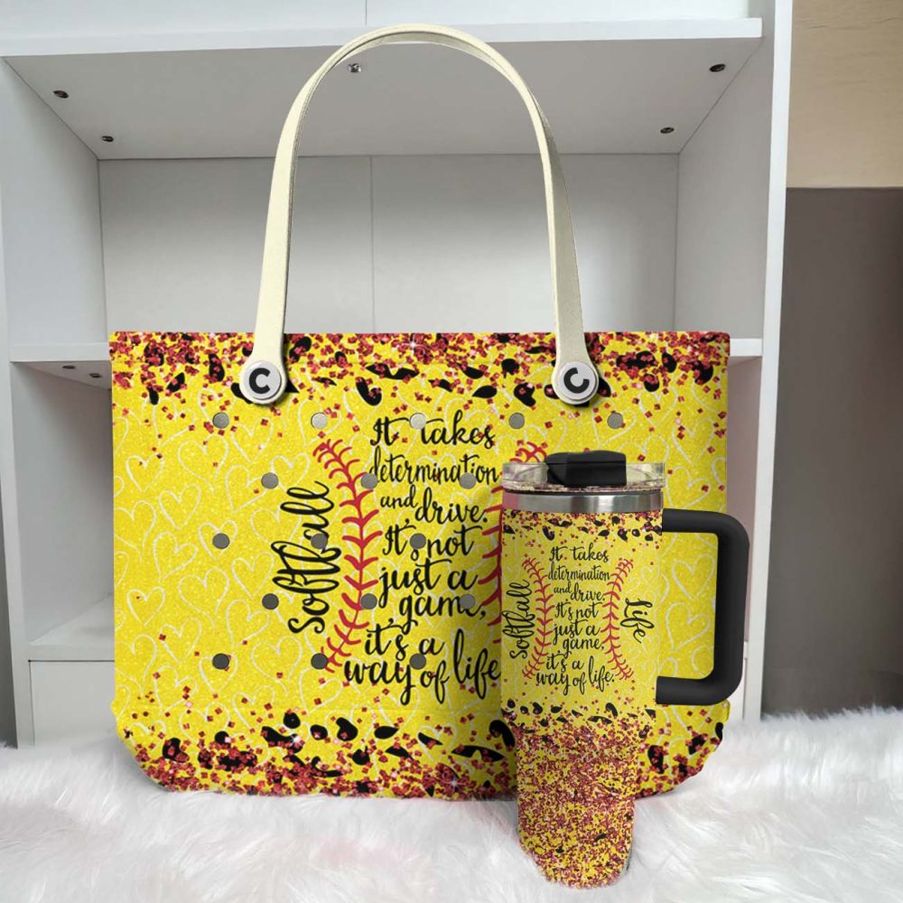 Softball Tote Bag - Inspirational Quote Design, Perfect Sports Gift For Women & Girls - Image 2