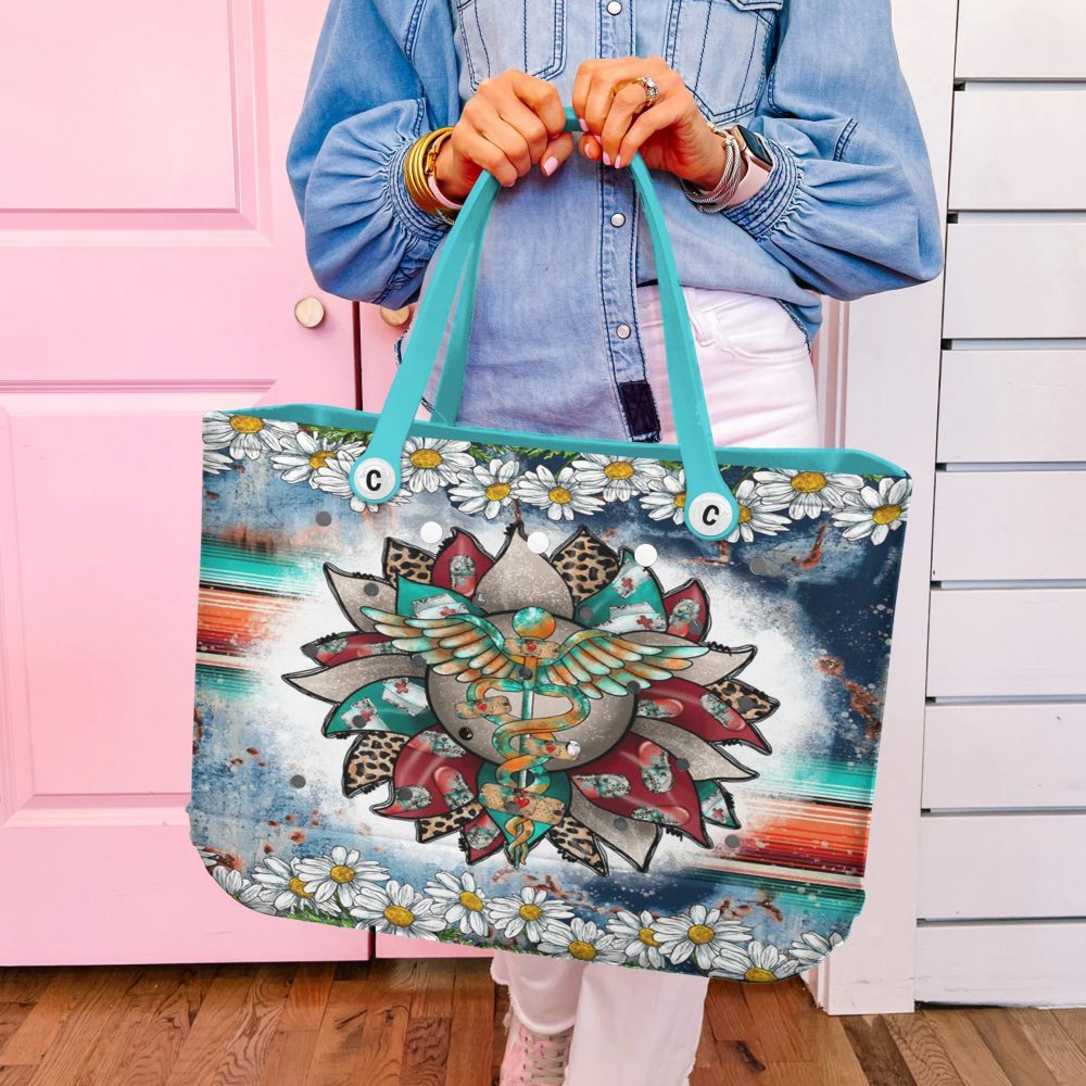 Boho Chic Tote Bag With Floral & Tribal Art - Perfect For Casual Outings - Image 5
