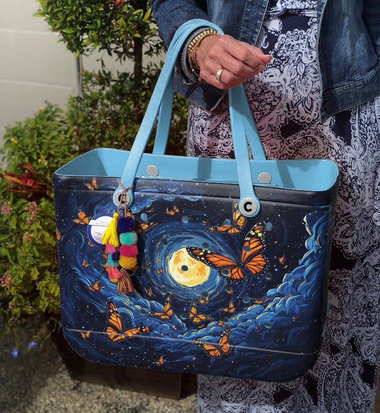 Bucket Tote Bag, Limited Edition Bogg Bag, Beach Bag Moonlit Whirl - Image 5