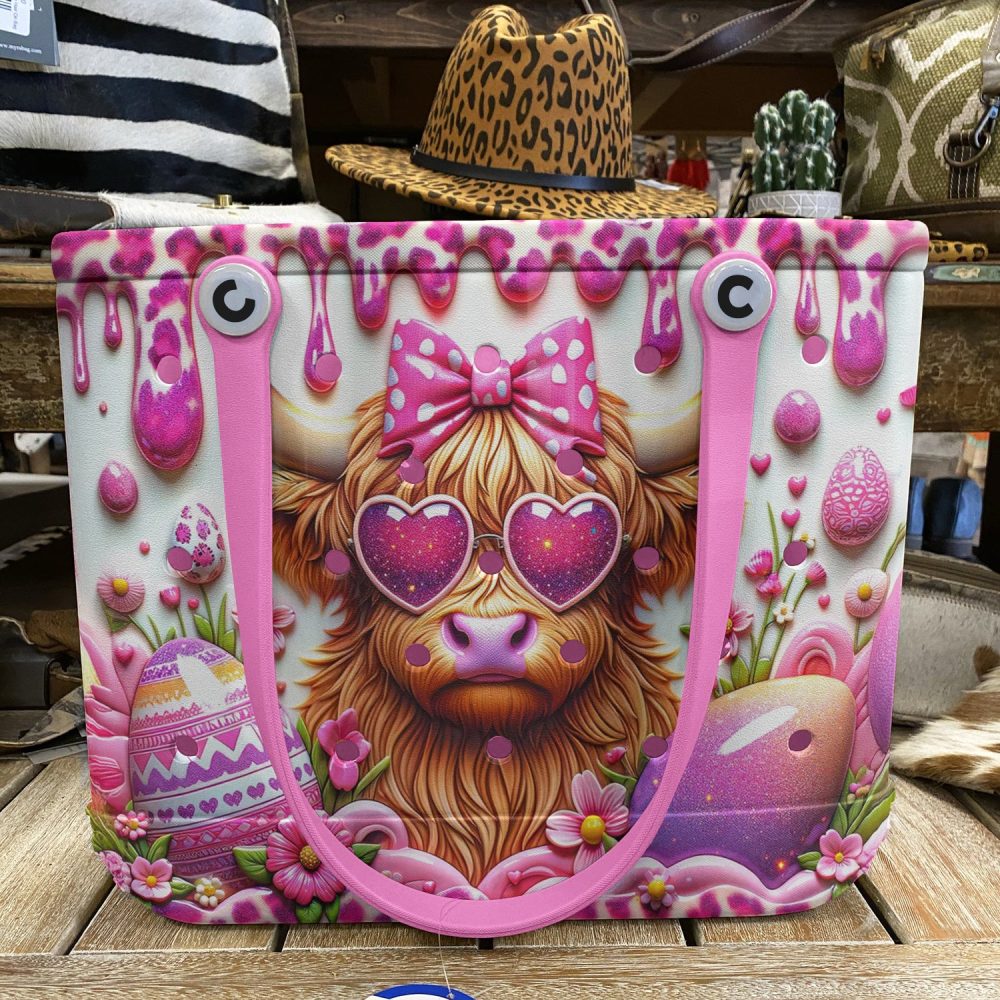 Bucket Tote Bag, Limited Edition Bogg Bag, Beach Bag Highland Easter - Image 5