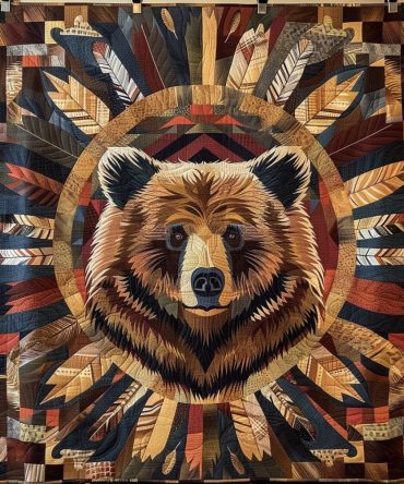 Mystic Bear Quilted Blanket