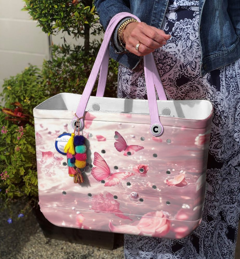 Bucket Tote Bag, Limited Edition Bogg Bag, Beach Bag Butterfly Dream - Image 4