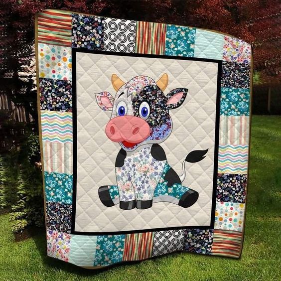 Farm Life Cow Quilted Blanket
