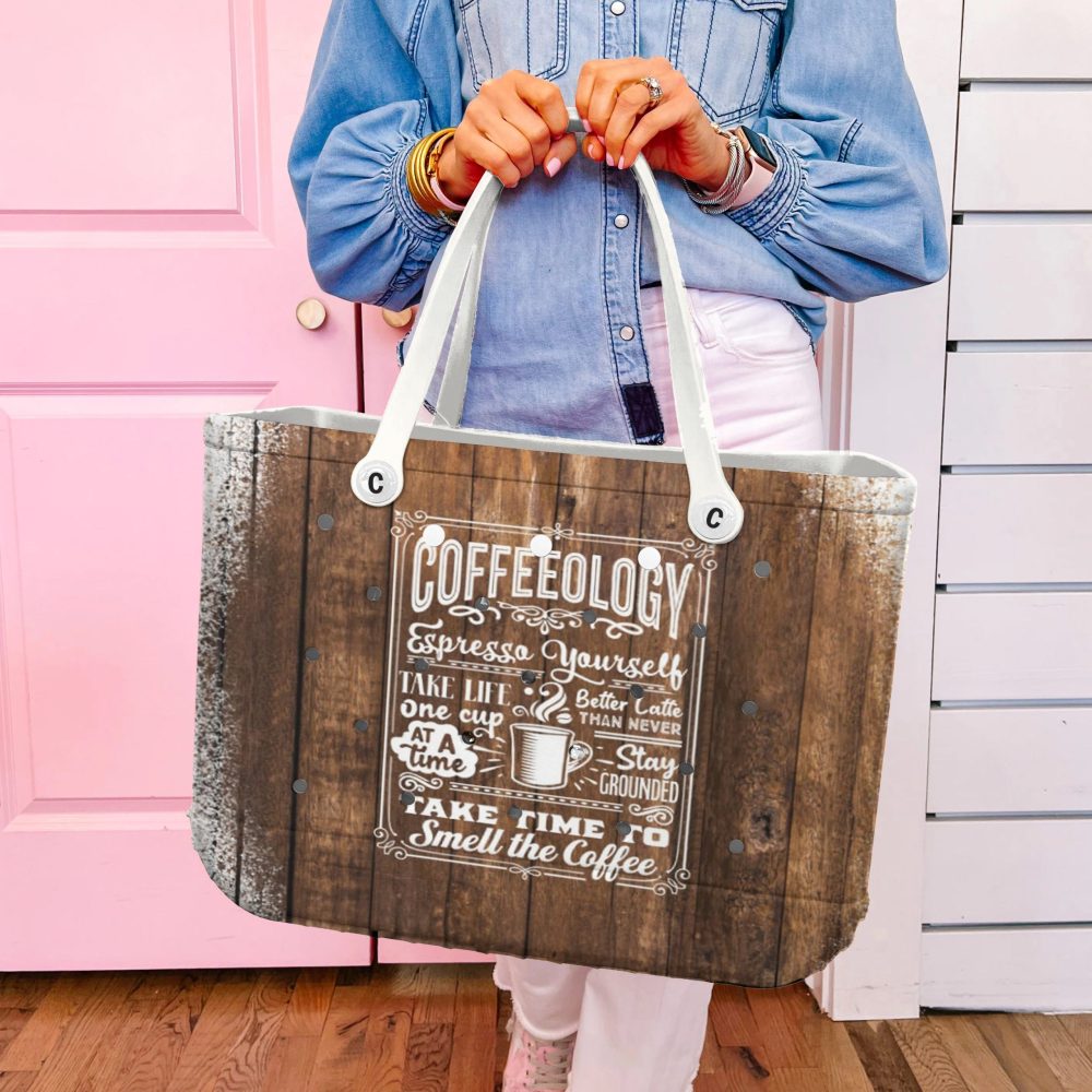 Rustic Coffee Tote Bag - Vintage Wooden Design, Eco-Friendly Shopping Companion - Image 6