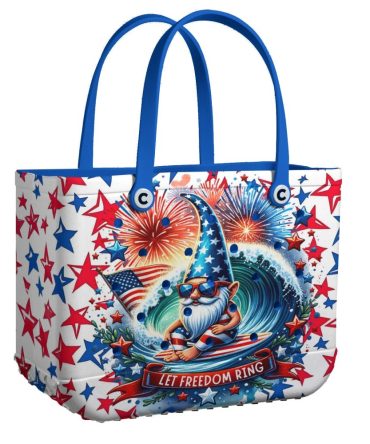 Patriotic Gnome Tote Bag – Stylish Stars & Stripes Design Perfect For July 4Th Celebrations