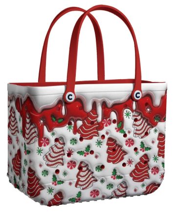 Festive Christmas Tote Bag With Holiday Tree & Candy Design - Perfect Gift!