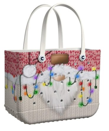 Festive Santa Tote Bag With Colorful Lights – Perfect For Holiday Shopping & Gifts!
