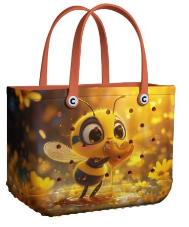 Bucket Tote Bag, Limited Edition Bogg Bag, Beach Bag Bee Heart