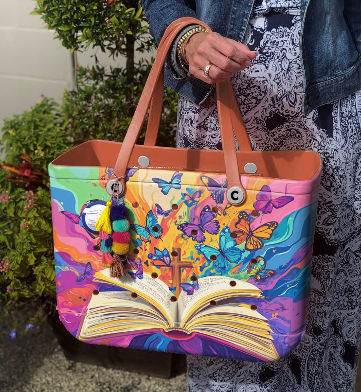 Bucket Tote Bag, Limited Edition Bogg Bag, Beach Bag Magic Pages - Image 5