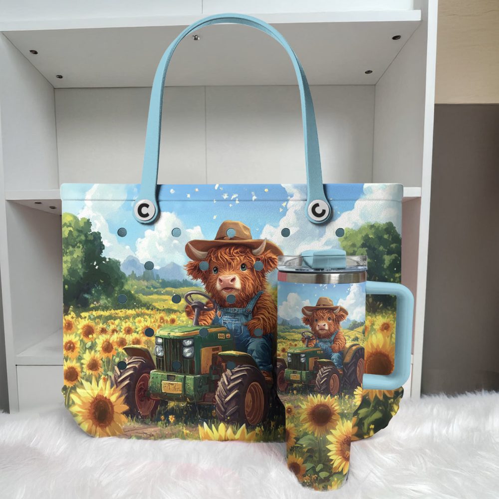 Bucket Tote Bag, Limited Edition Bogg Bag, Beach Bag Farmer Highlander - Image 2