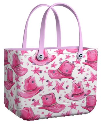 Bucket Tote Bag, Limited Edition Bogg Bag, Beach Bag Pink Cowgirl