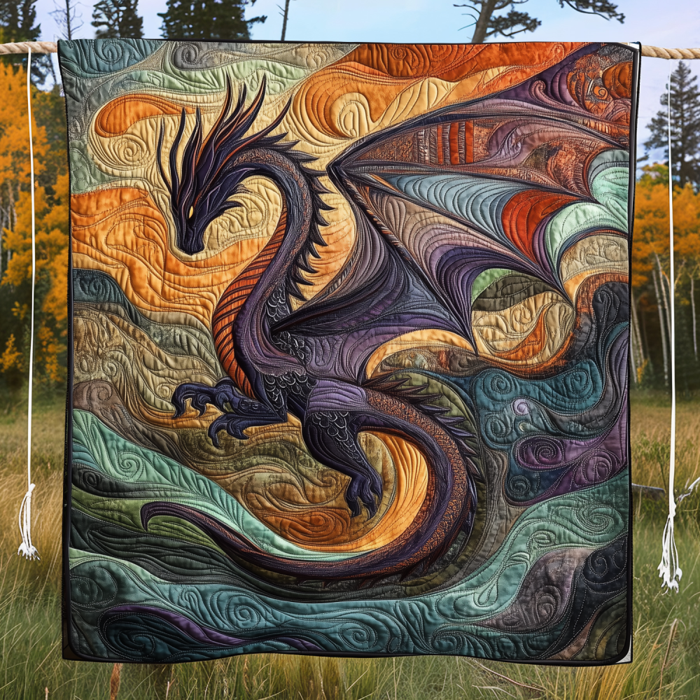 Lunar Serpent Quilted Blanket - Image 2