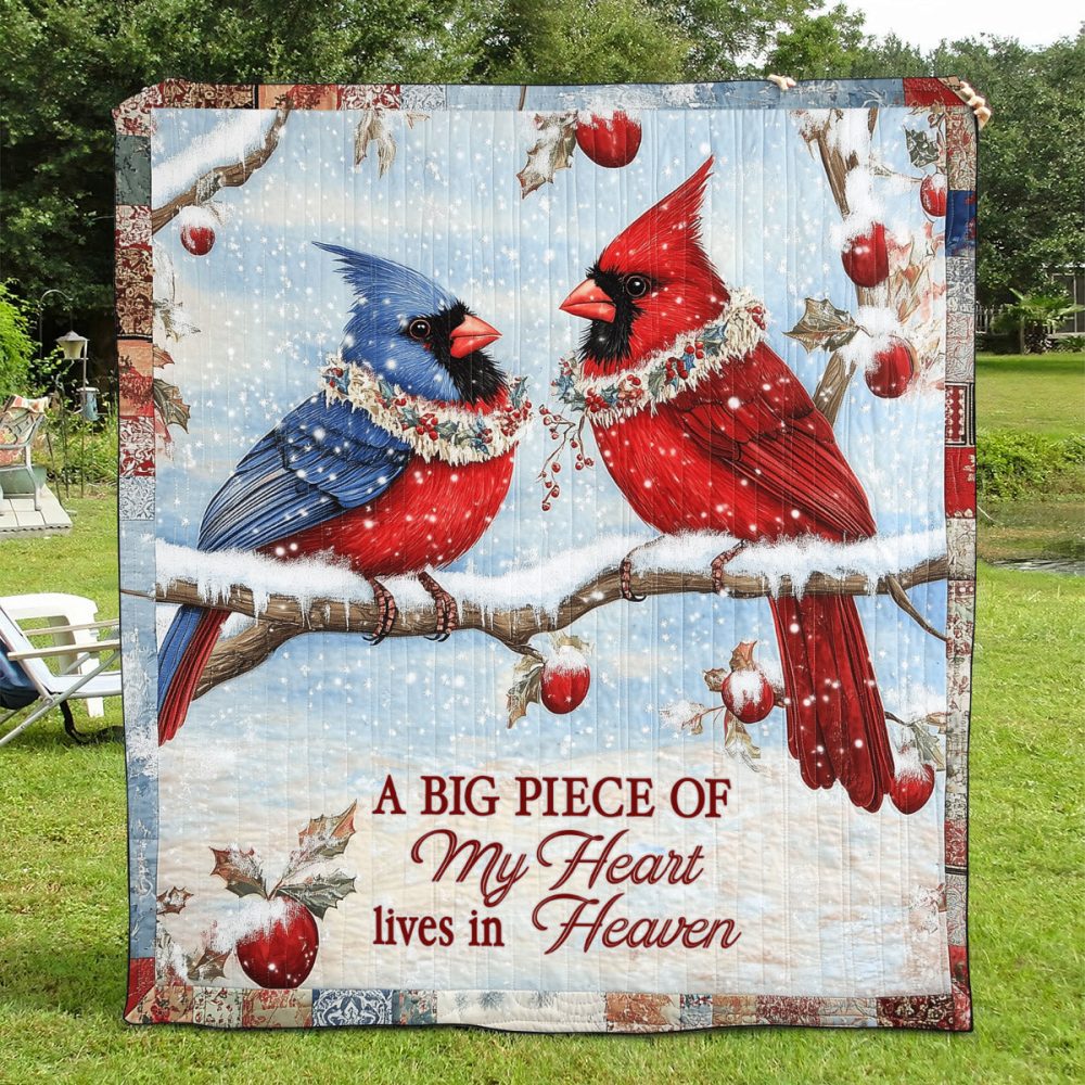 A Big Piece Of My Heart Lives In Heaven Art Quilt Hanging