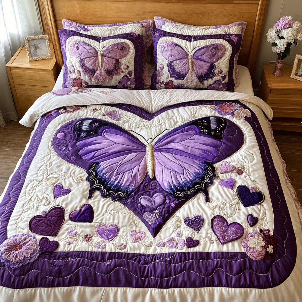 A Love That Takes Flight 3-Piece Quilted Bedding Set