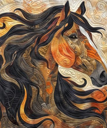 Abstract Horse Quilted Blanket