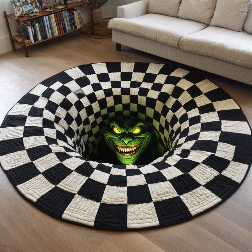 Abyss Demon Wait Quilted Round Mat
