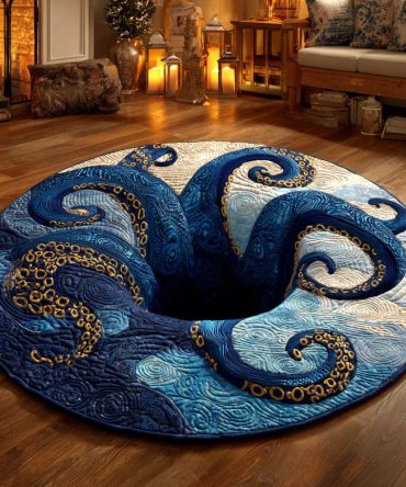 Abyss Tentacles Quilted Round Mat