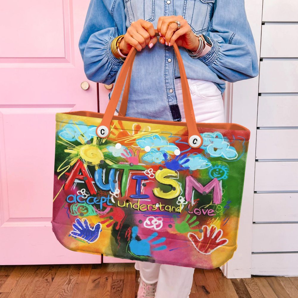 Bucket Tote Bag, Limited Edition Bogg Bag, Beach Bag Acceptance For Autism - Image 4