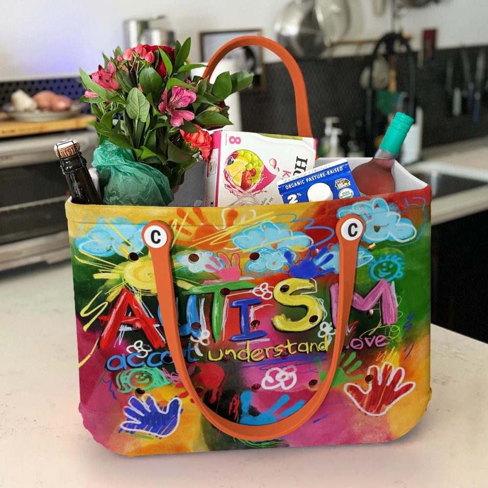 Bucket Tote Bag, Limited Edition Bogg Bag, Beach Bag Acceptance For Autism - Image 5