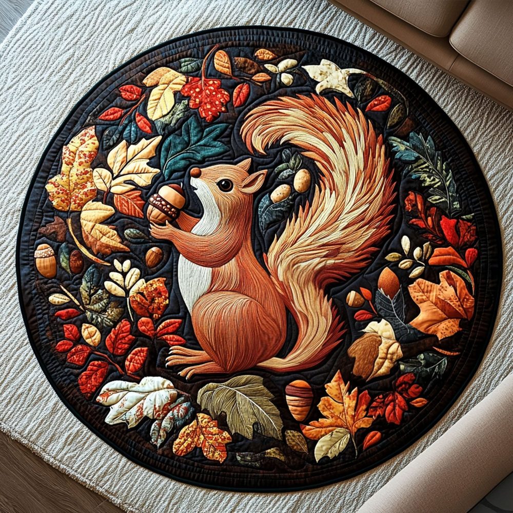 Acorn Delight Quilted Round Mat