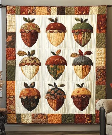 Acorn Harvest Quilted Blanket