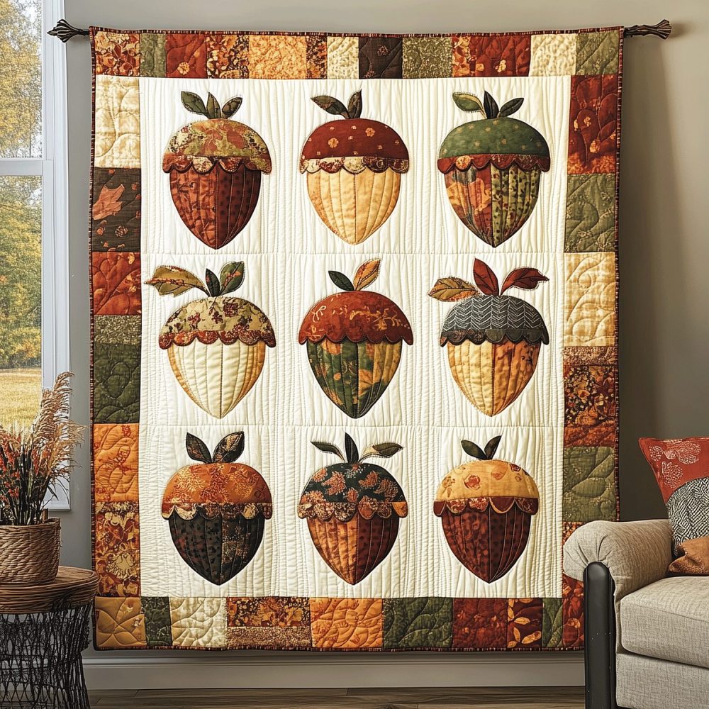 Acorn Harvest Quilted Blanket