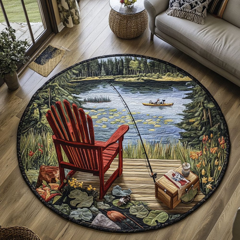 Adirondack Retreat Quilted Round Mat