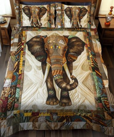 African Giant 3-Piece Quilted Bedding Set