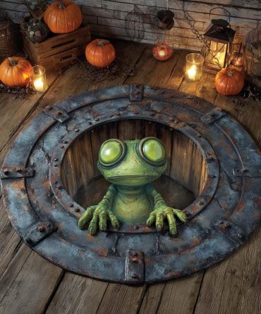 Alien From The Depths Quilted Round Mat