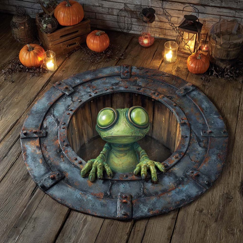 Alien From The Depths Quilted Round Mat