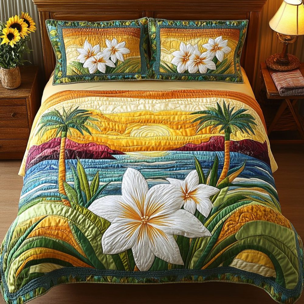 Aloha Comfort 3-Piece Quilted Bedding Set
